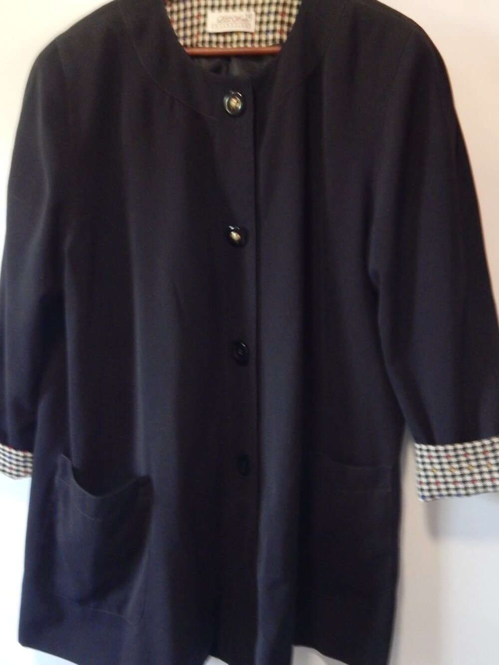 Vintage Black Lilli Ann Collection Coat Size 16